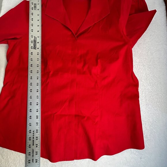 Chico's Womens No-Iron Red Long Sleeve Button-Down Shirt Size 2 Cotton Casual - Picture 7 of 7